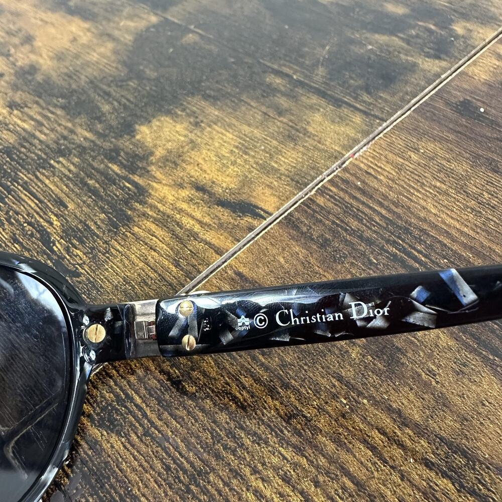 Christian Dior 2017A 95 Sunglasses Womens Black Tortoise Oval Gray Lens Logo - Picture 6 of 8